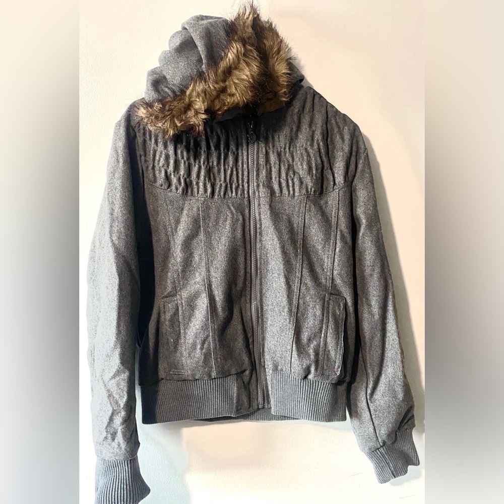 Dollhouse Wool faux fur hooded jacket